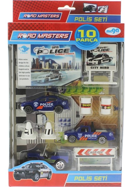 Mega Oyuncak Die Cast Polis Seti 10 Parça