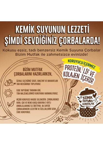 Kemik Suyuna Mercimek Çorbası 72 gr 12'li Paket