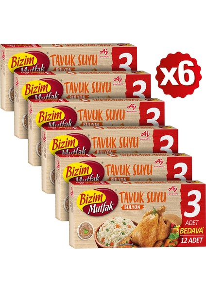 Tavuk Suyu Bulyon 12'li 120 gr x 6'lı Paket