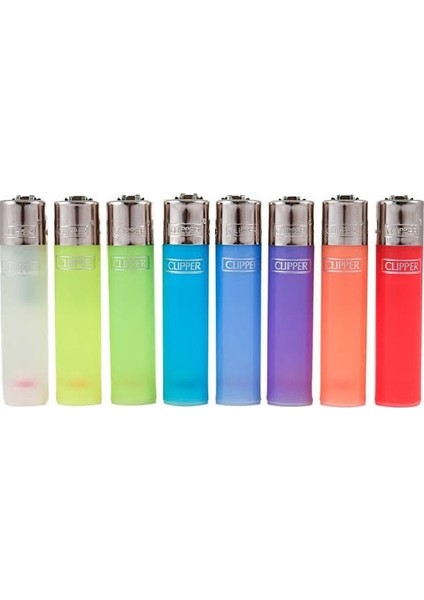Clipper Micro Translucent Taşlı Çakmak 8'li Set
