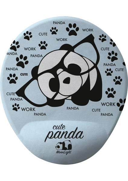 Glasses Panda Bilek Destekli Tasarım Mouse Pad