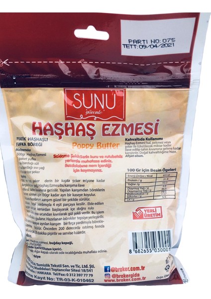 Haşhaş Ezmesi Poppy Butter 400 gr