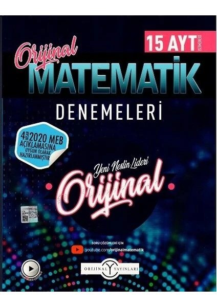 Orijinal Yayınları AYT Matematik Özel 15'Li Denemeleri