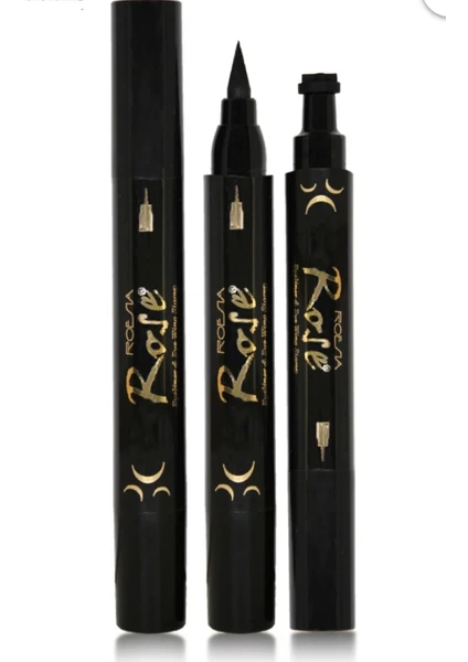 Rose Bir Tarafı Kalem Bir Tarafı Ay Baskılı Eyeliner