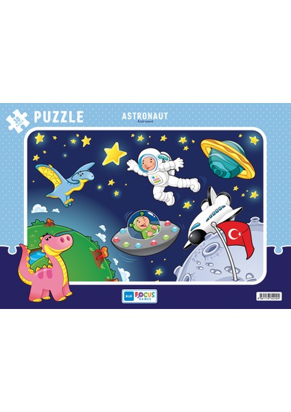 Blue Focus Frame Puzzle 4'lü Set