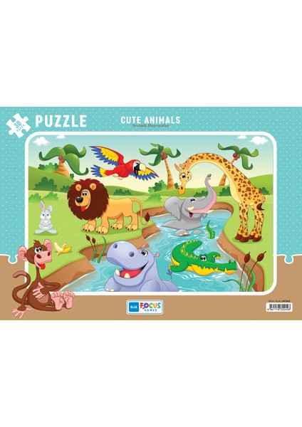 Blue Focus Frame Puzzle 4'lü Set