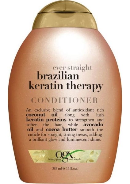 OGX Brazilian Keratin Saç Bakım Kremi Düzleştirici Etki 385 ml Sodyum ve Sülfat İçermez