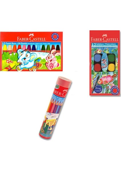 Pastel Boya + Sulu Boya Seti + Kuruboya 12'li