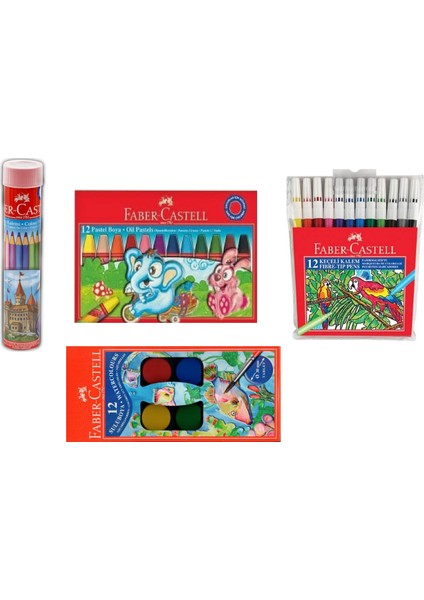Pastel Boya + Sulu Boya + Keçeli Kalem + Kuruboya 12'li