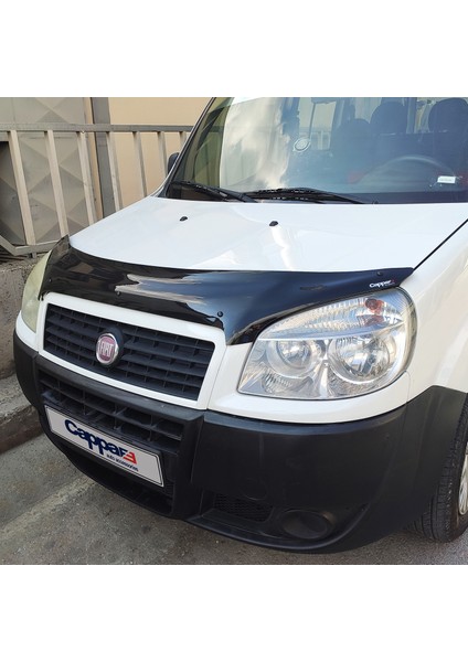 Fiat Doblo Ön Kaput Koruyucu Rüzgarlık Deflektör Akrilik ABS 4mm Parlak Siyah 2006-2010