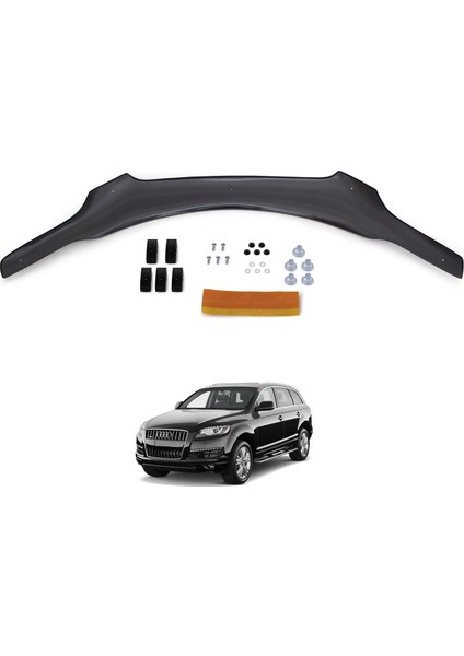 Audi Q7 Ön Kaput Koruyucu Rüzgarlık Deflektör Akrilik ABS 4mm Parlak Siyah 2005-2015 fiyatları