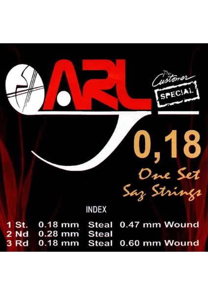 Arl Kısa Sap Bağlama Teli 0.18 1 Takım (7+1 String Set)