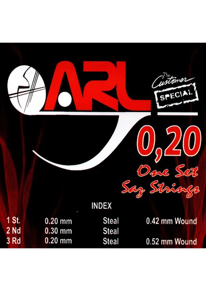 Uzun Sap Bağlama Teli 0.20 1 Takım (7+1 String Set)