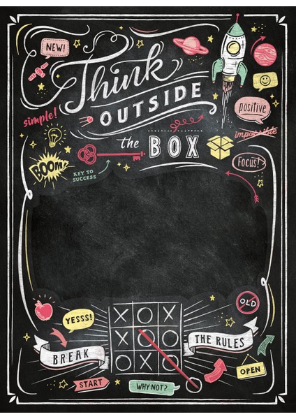 - 1000 Parça Blackboard Yetişkin Puzzle - Think Outside the Box