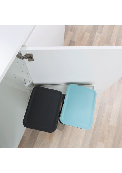 Çöp Kutusu 2 x 16 lt Dolap İçi Sort Go Mint - Gri modelleri