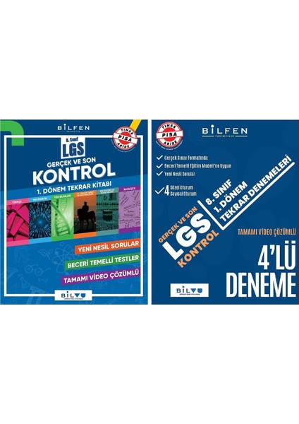 8. Sınıf 1. Dönem Son Kontrol Tekrar - 4'lü Deneme Seti