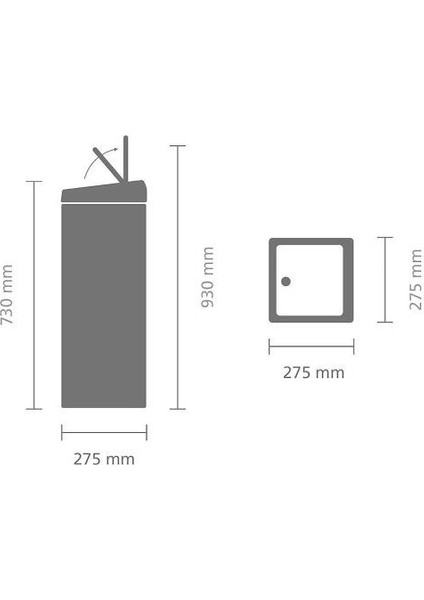 Çöp Kutusu 25 lt Touch Bin Matt Steel