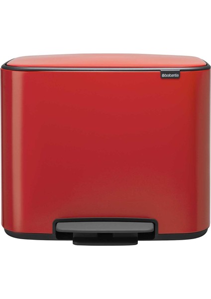 Çöp Kutusu İki Bölmeli 11 + 23 lt Bo Pedal Bin Kırmızı