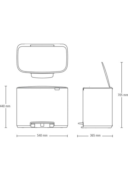 Çöp Kutusu İki Bölmeli 11 + 23 lt Bo Pedal Bin Kırmızı indirimleri
