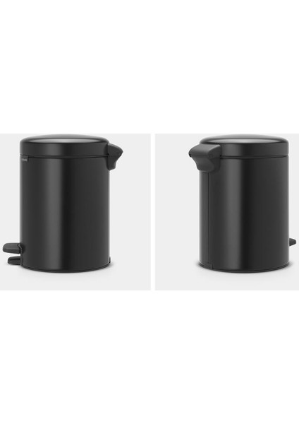 Çöp Kutusu Newicon Pedallı 5 lt Matt Black modelleri