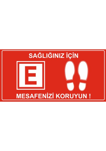 Sosyal Mesafe Uyarı Zemin Etiketi 50 x 100 cm fiyatları