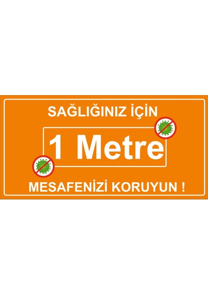 Sosyal Mesafe Uyarı Zemin Etiketi 50 x 100 cm