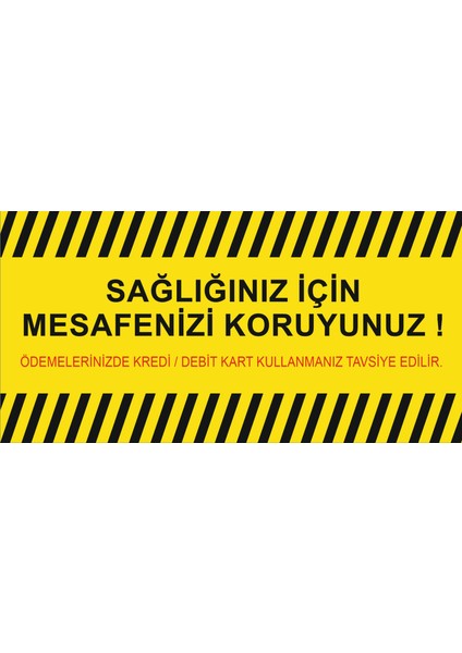 Sosyal Mesafe Uyarı Zemin Etiketi 50 x 100 cm