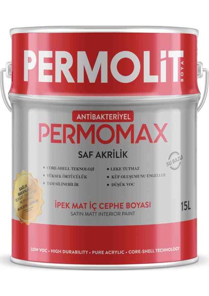 Permomax Antibakteriyel İpek Mat İç Cephe Boyası 7,50 lt