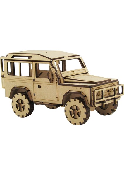 Ahşap LR Defender Jeep Maketi 131 Parça