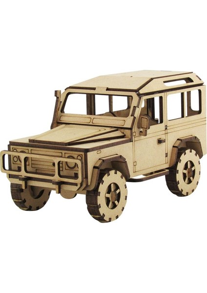 Ahşap LR Defender Jeep Maketi 131 Parça