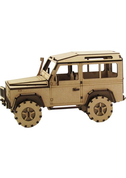 Ahşap LR Defender Jeep Maketi 131 Parça