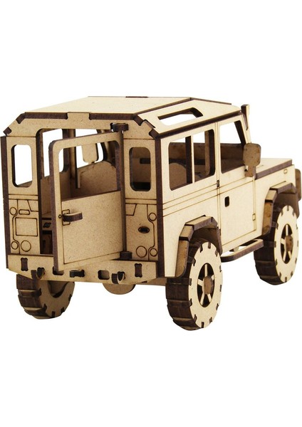 Ahşap LR Defender Jeep Maketi 131 Parça