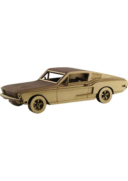 3D Sergi Ahşap Mustang 1968 Maketi 97 Parça