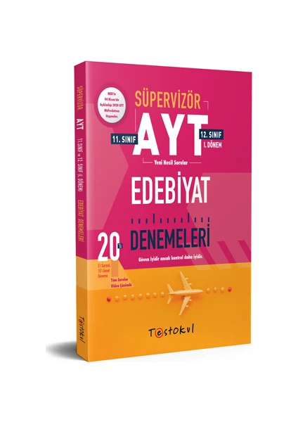 Test Okul Yayınları Süpervizör AYT Edebiyat Denemeleri 20'li 8 Sarmal 12 Genel Deneme 11 ve 12.sınıf 1.Dönem 2020