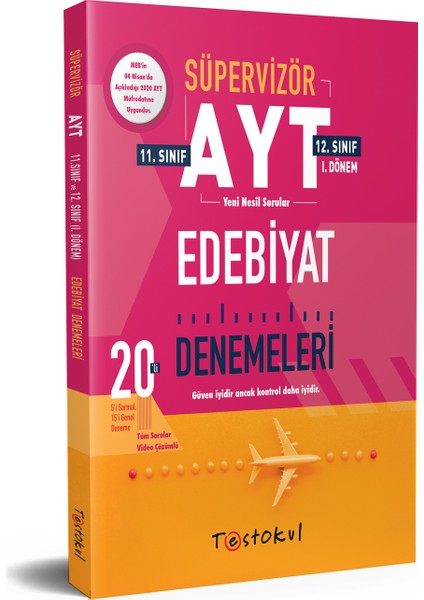 Test Okul Yayınları Süpervizör AYT Edebiyat Denemeleri 20'li 8 Sarmal 12 Genel Deneme 11 ve 12.sınıf 1.Dönem 2020