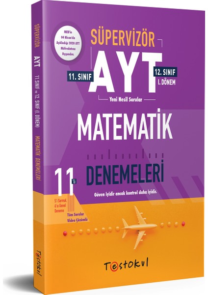 Test Okul Yayınları Süpervizör AYT Matematik Denemeleri 11'li 5 Sarmal 6 Genel Deneme 11 ve 12.sınıf 1.Dönem