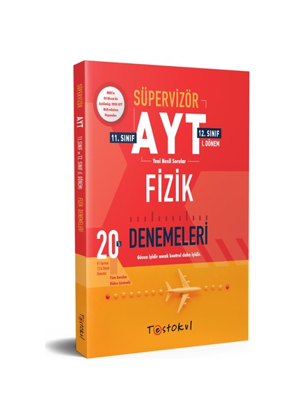 Test Okul Yayınları Süpervizör AYT Fizik Denemeleri 20 Li 8 Sarmal 12 Genel Deneme 11 ve 12.sınıf 1.Dönem