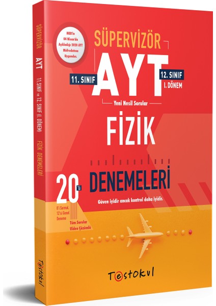 Test Okul Yayınları Süpervizör AYT Fizik Denemeleri 20 Li 8 Sarmal 12 Genel Deneme 11 ve 12.sınıf 1.Dönem