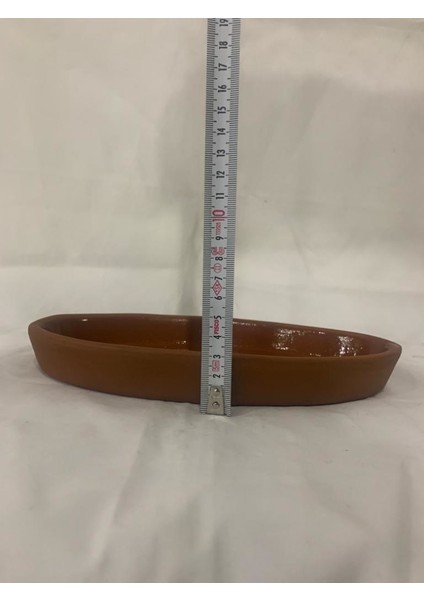 2'li Içi Sırlı Oval Forumda Toprak Güveç 22 cm