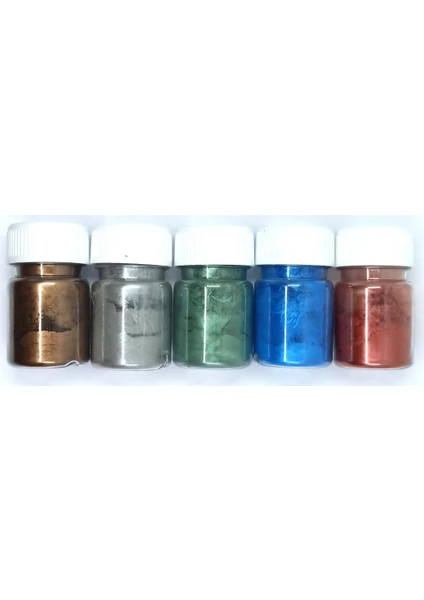 Epoksi Reçine Metalik Sedefli Pigment Toz Boya Seti 5'li 50 gr Set