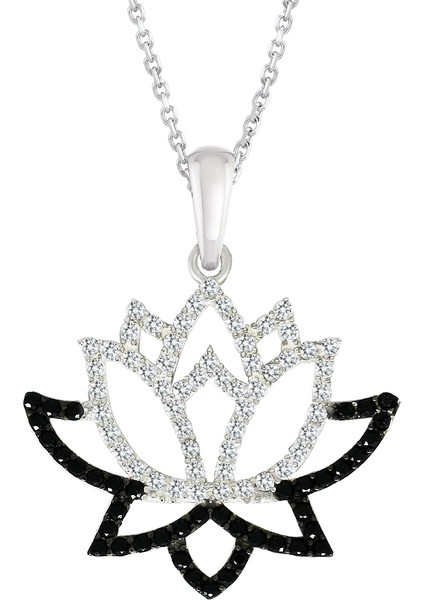 Gümüş Lotus Çiçeği Kolye