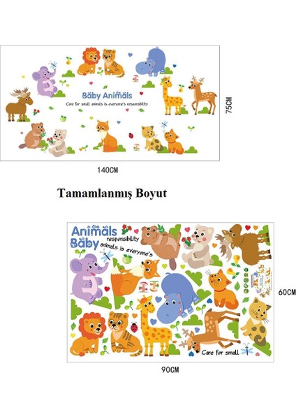 Yavru Hayvanlar Baby Animals Bebek Odası Duvar Süsü
