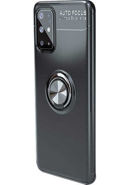Samsung Galaxy S20 Plus Kılıf Ultra Korumalı Yüzüklü Manyetik Ravel Silikon + 360 Full Body Ekran Koruyucu (Ön-Arka) Siyah