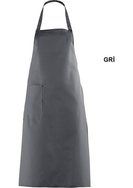 Askılı Şef Barista Aşçı Kuaför Tattoo Mutfak Chef Garson Önlüğü Gri