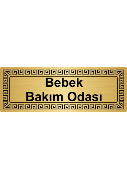 Bebek Bakım Odası Metal Yönlendirme Levhası Altın 7 x 20 cm