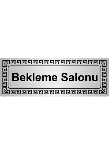 Bekleme Salonu Metal Yönlendirme Levhası Gümüş 7 x 20 cm