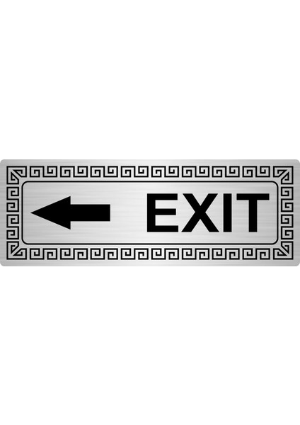 Exit Sola Metal Yönlendirme Levhası Gümüş 7 x 20 cm