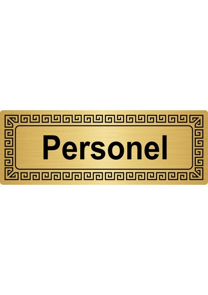 Personel Metal Yönlendirme Levhası Altın 7 x 20 cm