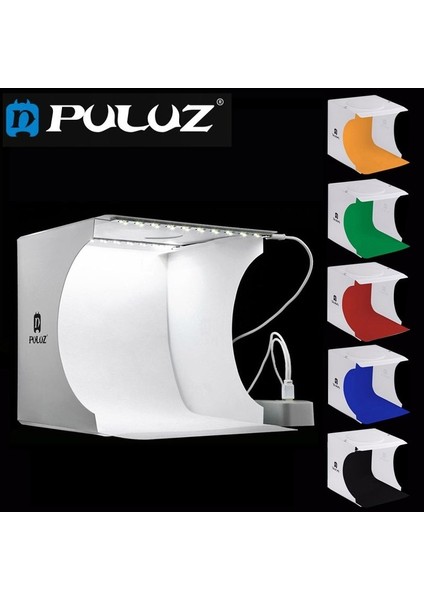 Triline Puluz 2 x 20 LED Işıklı 6 Fonlu Fotoğraf Çekim Çadırı 20 x 20 cm