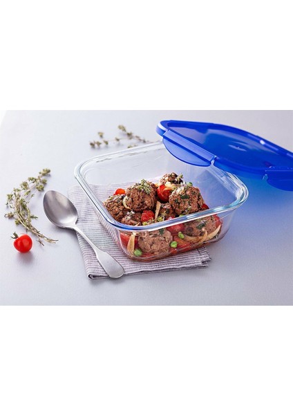 285PG00/7146 Kare Kapaklı Saklama Kabı 0,8 lt